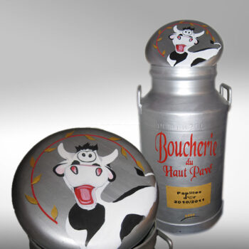 vache peinte sur pot